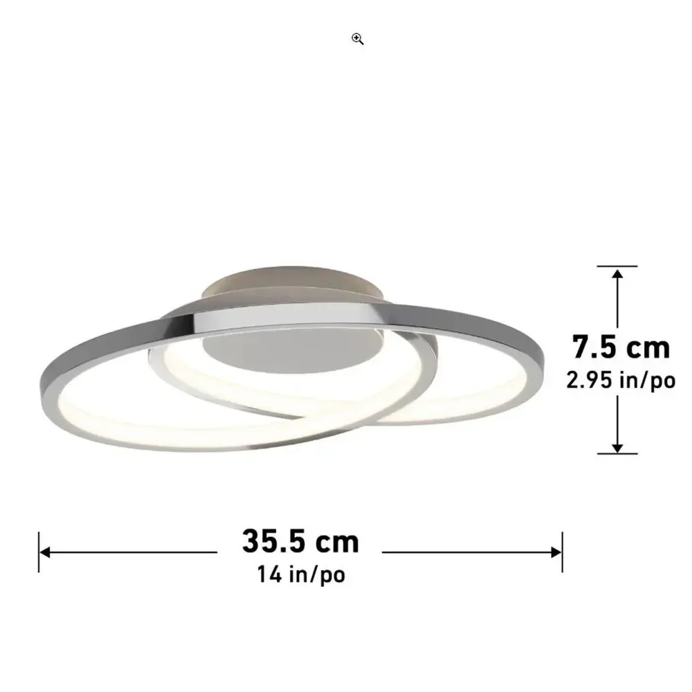 Artika Salto LED Integrated Flush Mount Ceiling Light Chrome